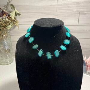 Blue beaded necklace